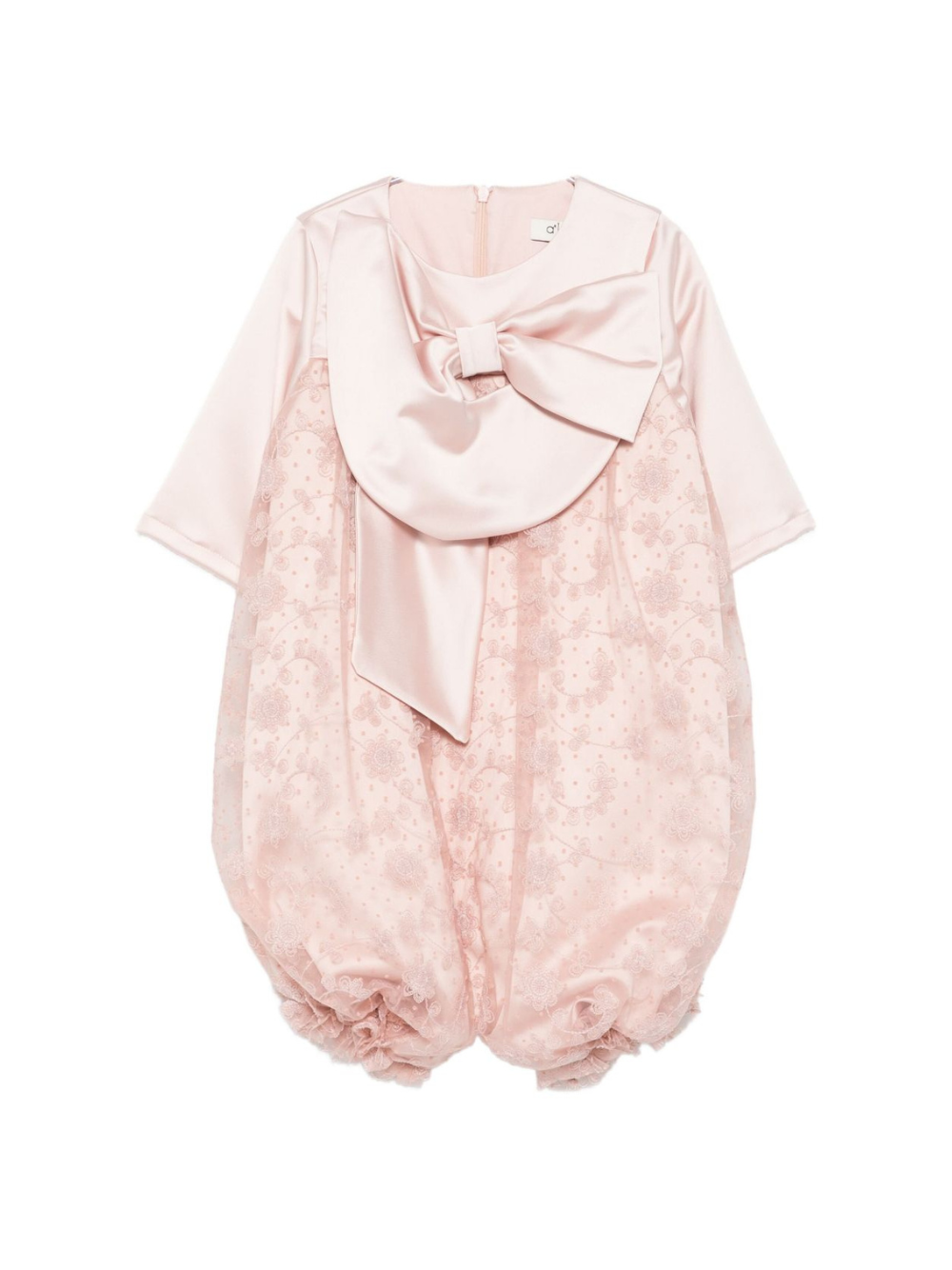 Abito per bambina A'lapage rosa con motivo floreale con rose AL14 ROSA A'LAPAGE KIDS 