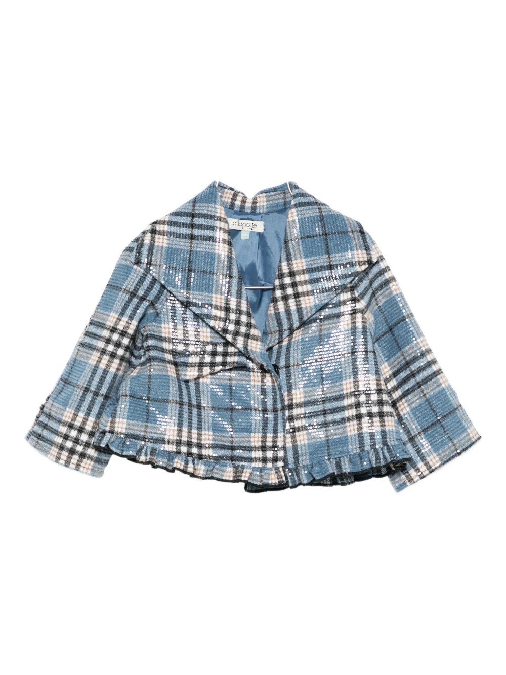 Giacca per bambina A'lapage azzurra con motivo a quadri AL20A AZZURRO A'LAPAGE KIDS 