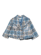 Giacca per bambina A'lapage azzurra con motivo a quadri AL20A AZZURRO A'LAPAGE KIDS 