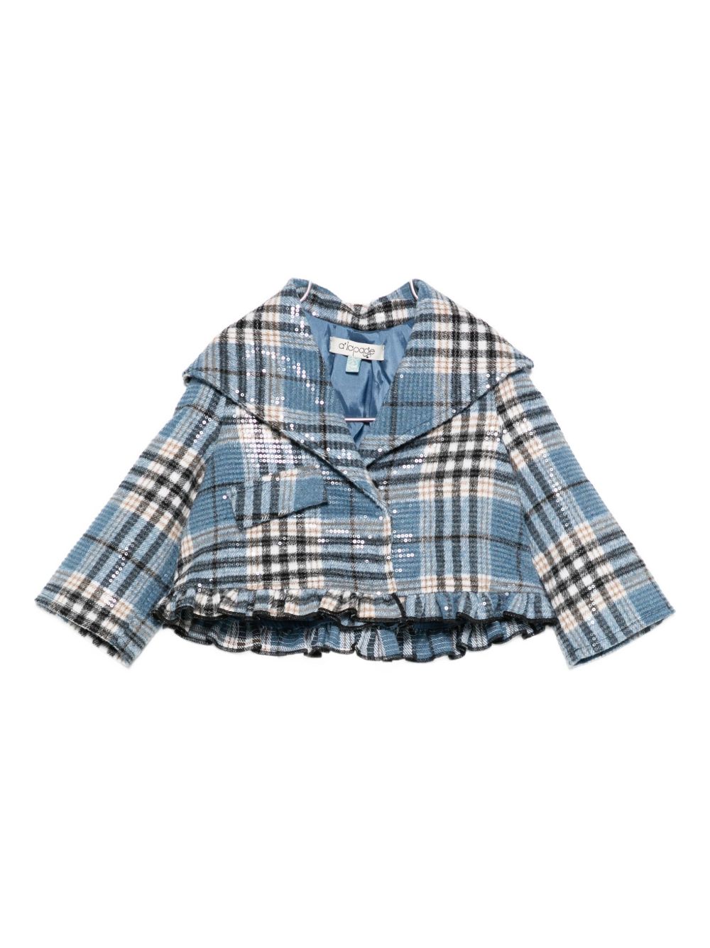 Giacca per neonata A'lapage azzurra con motivo scozzese AL20ANB AZZURRO A'LAPAGE KIDS 