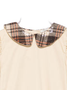 Camicia per bambina A'lapage beige con colletto con motivo a quadri AL22 BEIGE A'LAPAGE KIDS 