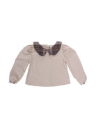 Camicia per neonata A'lapage beige con colletto con motivo scozzese AL22NB BEIGE A'LAPAGE KIDS 