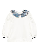 Camicia per bambina A'lapage bianca con colletto a motivo scozzese AL22 OFF WHITE A'LAPAGE KIDS 