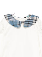 Camicia per bambina A'lapage bianca con colletto a motivo scozzese AL22 OFF WHITE A'LAPAGE KIDS 