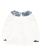 Camicia per bambina A'lapage bianca con colletto a motivo scozzese AL22 OFF WHITE A'LAPAGE KIDS 
