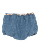 Shorts per bambina A'lapage azzurri con rifiniture floreali AL25 AZZURRO A'LAPAGE KIDS 