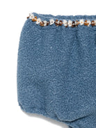 Shorts per bambina A'lapage azzurri con rifiniture floreali AL25 AZZURRO A'LAPAGE KIDS 