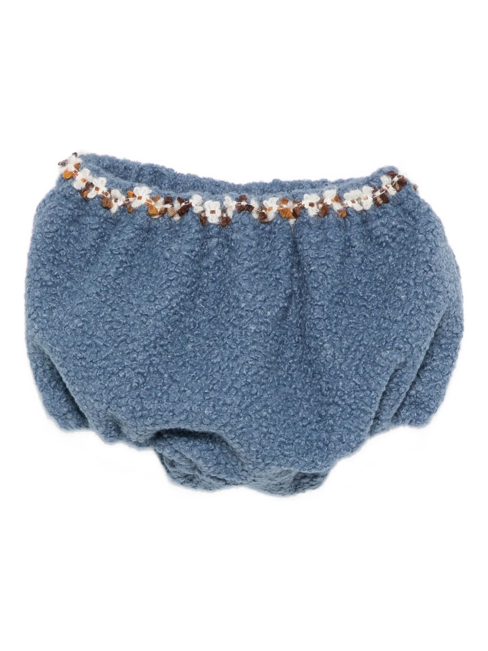 Shorts per neonata A'lapage azzurri con dettaglio floreale ricamato AL25NB AZZURRO A'LAPAGE KIDS 