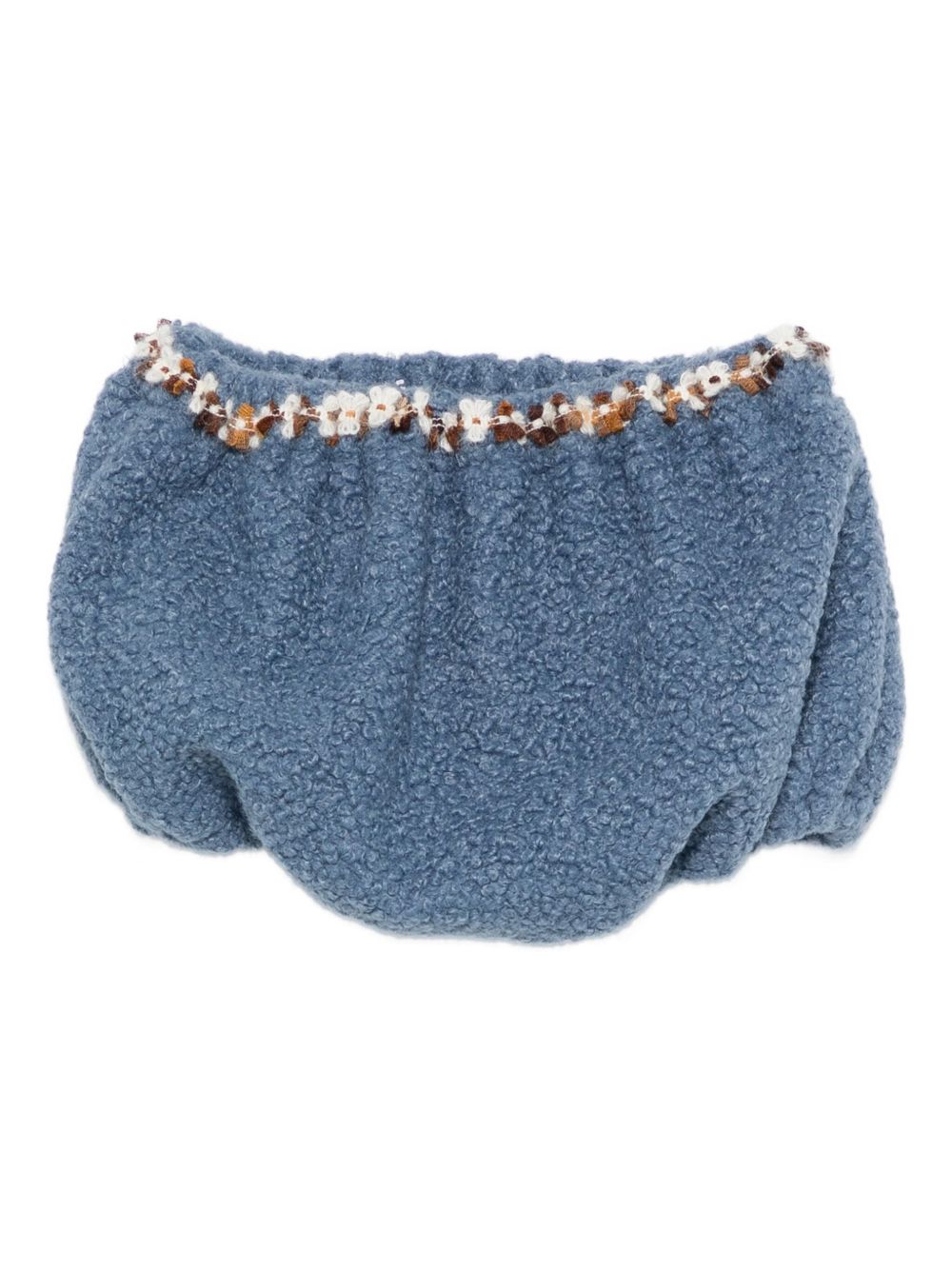 Shorts per neonata A'lapage azzurri con dettaglio floreale ricamato AL25NB AZZURRO A'LAPAGE KIDS 