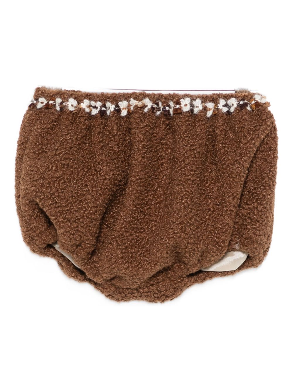 Shorts per neonata A'lapage marroni con ricamo floreale AL25NB CACAO A'LAPAGE KIDS 