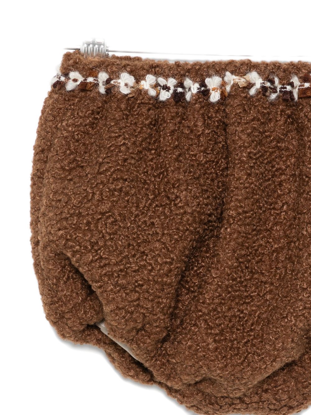 Shorts per neonata A'lapage marroni con ricamo floreale AL25NB CACAO A'LAPAGE KIDS 