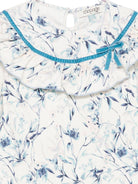 Camicia per bambina A'lapage bianca con decorazioni floreali azzurre AL27B NAVY A'LAPAGE KIDS 