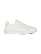 Sneaker monocolore per bambini Balmain Kids bianche con logo BX0Q16 Z1574 100 BALMAIN KIDS 