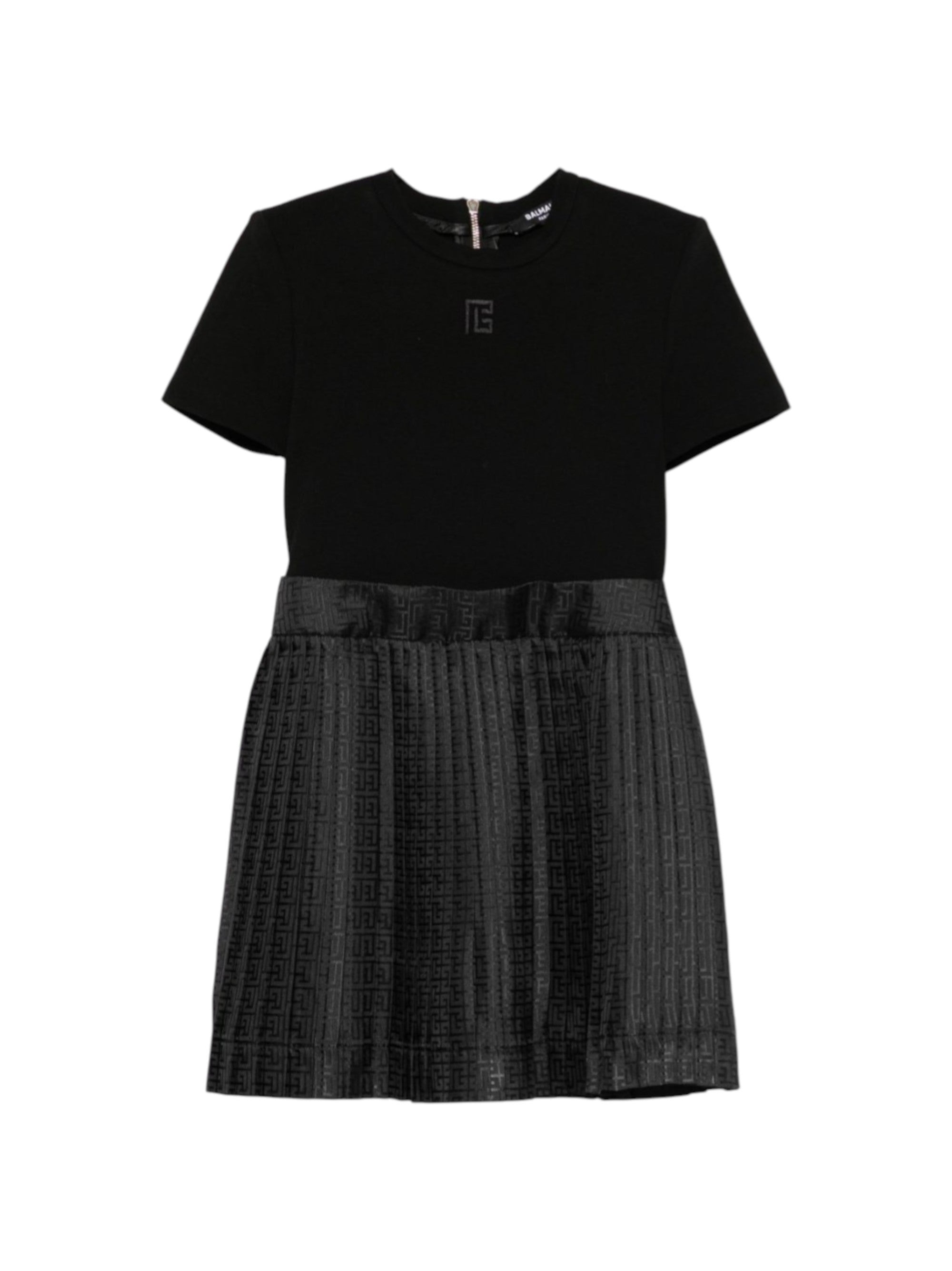 Abito per bambina Balmain Kids nero con logo ricamato BX1D51 S0214 930 BALMAIN KIDS 
