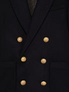 Blazer doppiopetto per bambino Balmain Kids blu con tasche applicate BX2P84 I0283 621OR BALMAIN KIDS 