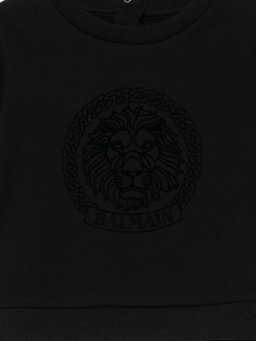 Felpa per neonato Balmain Kids nero con testa di leone BX4600 Z3183 930 BALMAIN KIDS 