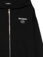 Felpa per bambino Balmain Kids nera con chiusura con zip BX4P50 Z3183 930BC BALMAIN KIDS 