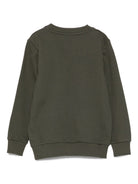 Felpa per bambino Balmain Kids verde con logo ricamato BX4Q50 Z3183 762VE BALMAIN KIDS 