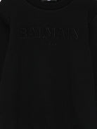 Felpa per bambino Balmain Kids nero con logo ricamato BX4Q50 Z3183 930NE BALMAIN KIDS 
