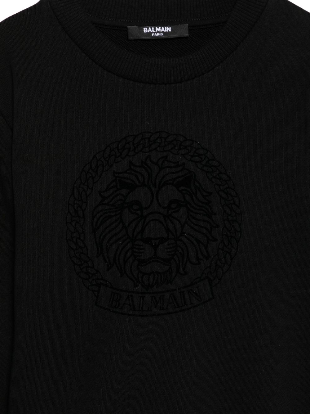 Felpa per bambino Balmain Kids nero con testa di leone BX4R30 Z3183 930NE BALMAIN KIDS 