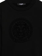 Felpa per bambino Balmain Kids nero con testa di leone BX4R30 Z3183 930NE BALMAIN KIDS 