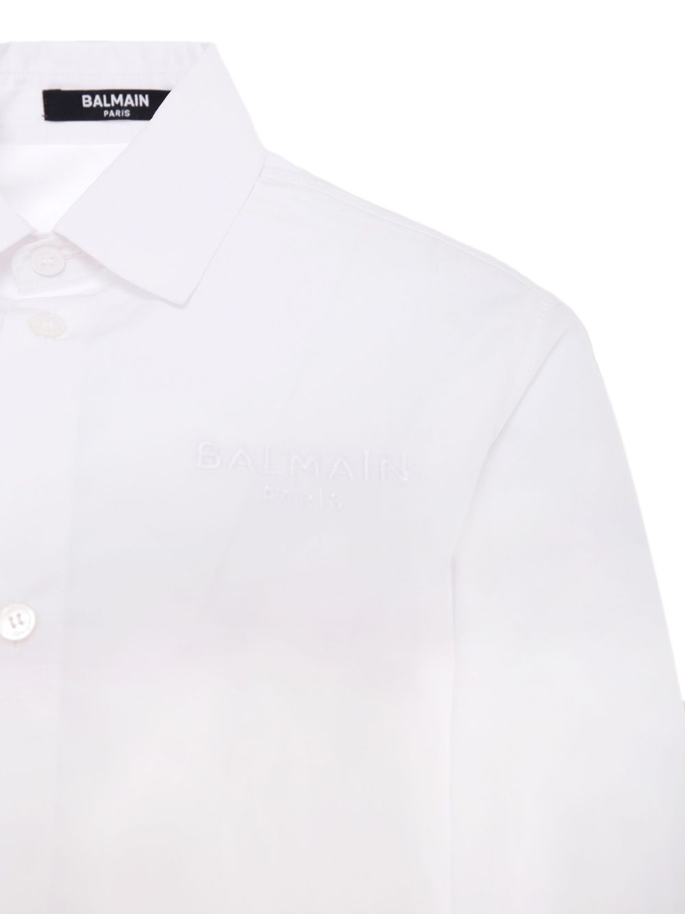 Camicia per bambino Balmain Kids bianca con logo ricamato BX5P00 P0536 100BC BALMAIN KIDS 