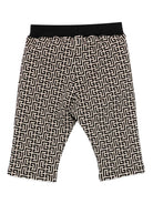 Pantaloni per neonato Balmain Kids beige con motivo monogramma BX6510 Z2411 106NE BALMAIN KIDS 