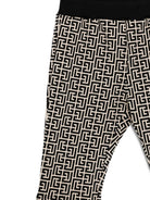 Pantaloni per neonato Balmain Kids beige con motivo monogramma BX6510 Z2411 106NE BALMAIN KIDS 
