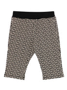 Pantaloni per neonato Balmain Kids beige con motivo monogramma BX6510 Z2411 106NE BALMAIN KIDS 