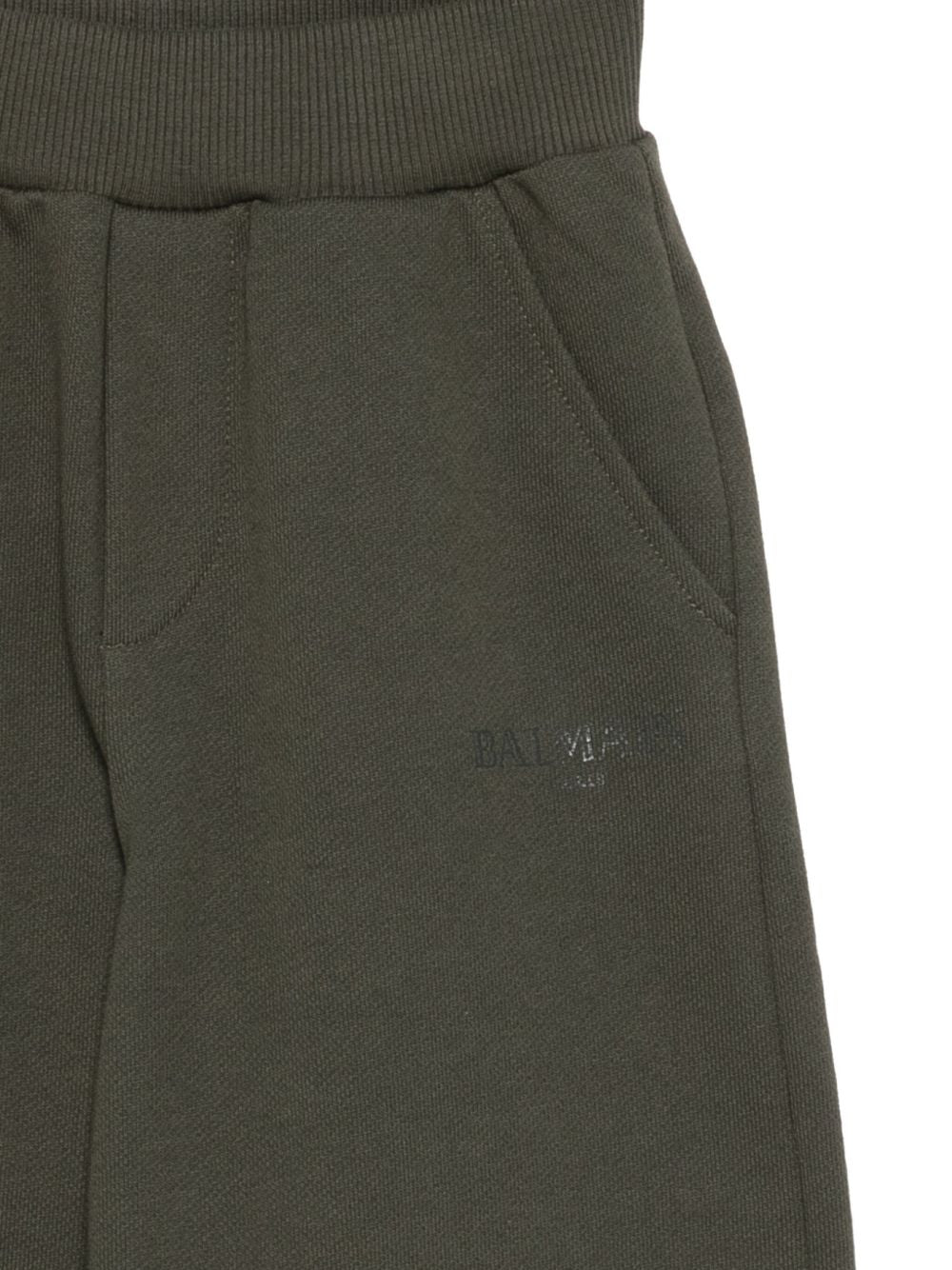 Pantaloni per bambino Balmain Kids verdi con logo BX6A80 Z3183 762 BALMAIN KIDS 