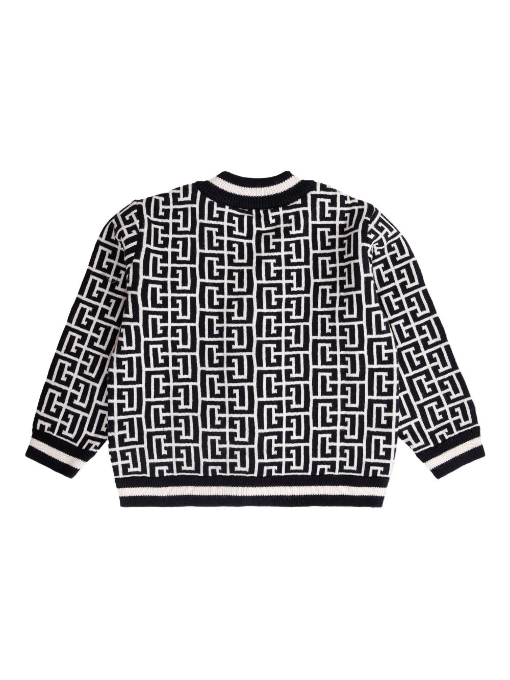 Cardigan per neonato Balmain Kids multicolore con motivo geometrico BX9510 Z2312 104NE BALMAIN KIDS 