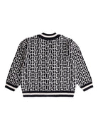 Cardigan per neonato Balmain Kids multicolore con motivo geometrico BX9510 Z2312 104NE BALMAIN KIDS 