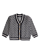 Cardigan per neonato Balmain Kids multicolore con motivo geometrico BX9510 Z2312 104NE BALMAIN KIDS 