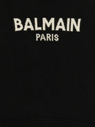 Maglione per bambino Balmain Kids nero con logo a intarsio e girocollo BX9P00 Z2312 930AV BALMAIN KIDS 