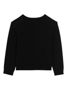 Maglione per bambino Balmain Kids nero con logo a intarsio e girocollo BX9P00 Z2312 930AV BALMAIN KIDS 