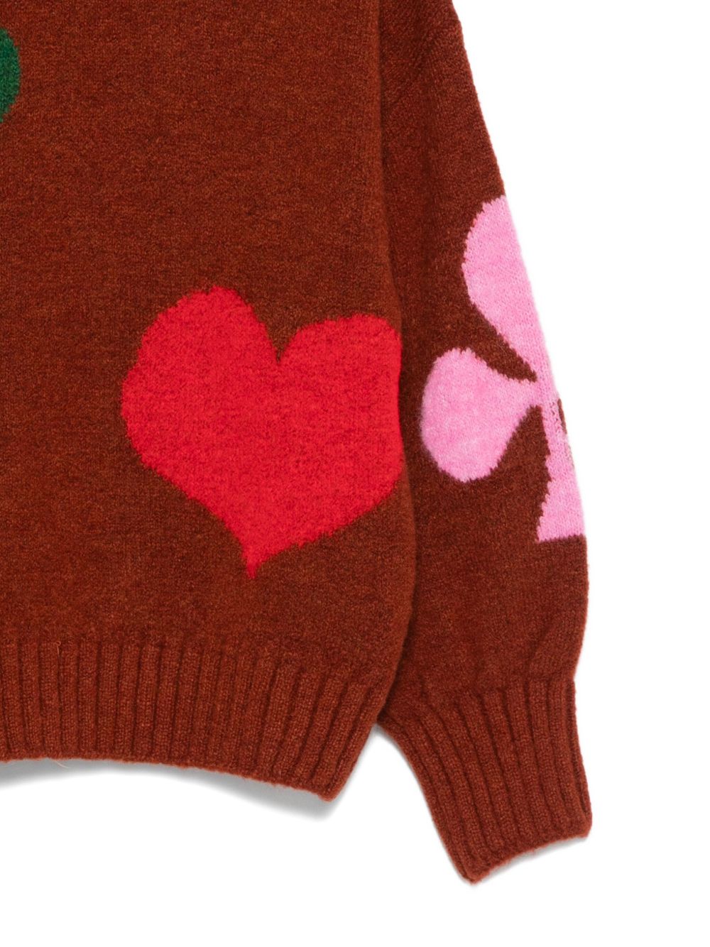 Maglione per bambina Bobo Choses rosso con intarsio semi carte da gioco B225AC112 641 BOBO CHOSES KIDS 