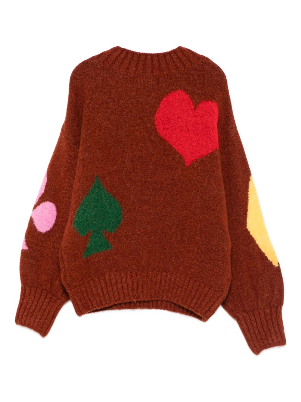 Maglione per bambina Bobo Choses rosso con intarsio semi carte da gioco B225AC112 641 BOBO CHOSES KIDS 