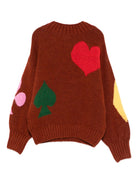 Maglione per bambina Bobo Choses rosso con intarsio semi carte da gioco B225AC112 641 BOBO CHOSES KIDS 