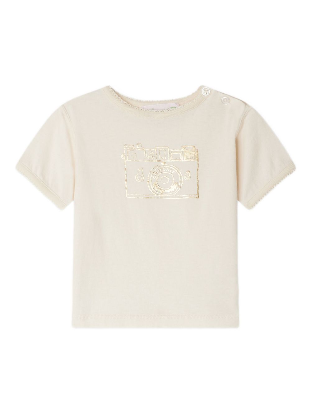 T-shirt per neonata Bonpoint beige con stampa sul davanti P05XTSK00001 104 BONPOINT KIDS 