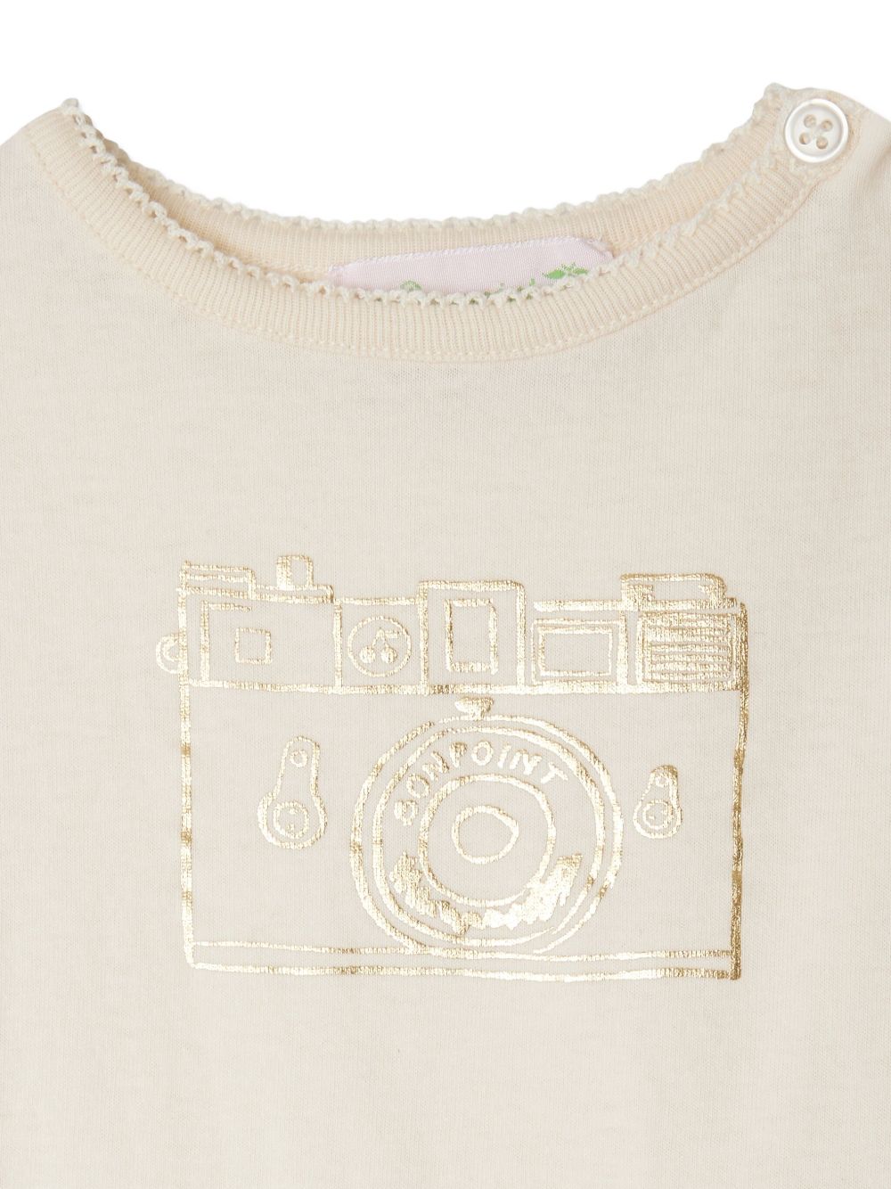 T-shirt per neonata Bonpoint beige con stampa sul davanti P05XTSK00001 104 BONPOINT KIDS 