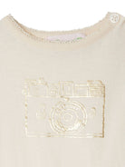 T-shirt per neonata Bonpoint beige con stampa sul davanti P05XTSK00001 104 BONPOINT KIDS 