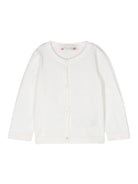 Cardigan per neonata Bonpoint bianco con logo ricamato PEBDA2557CA 102 BONPOINT KIDS 