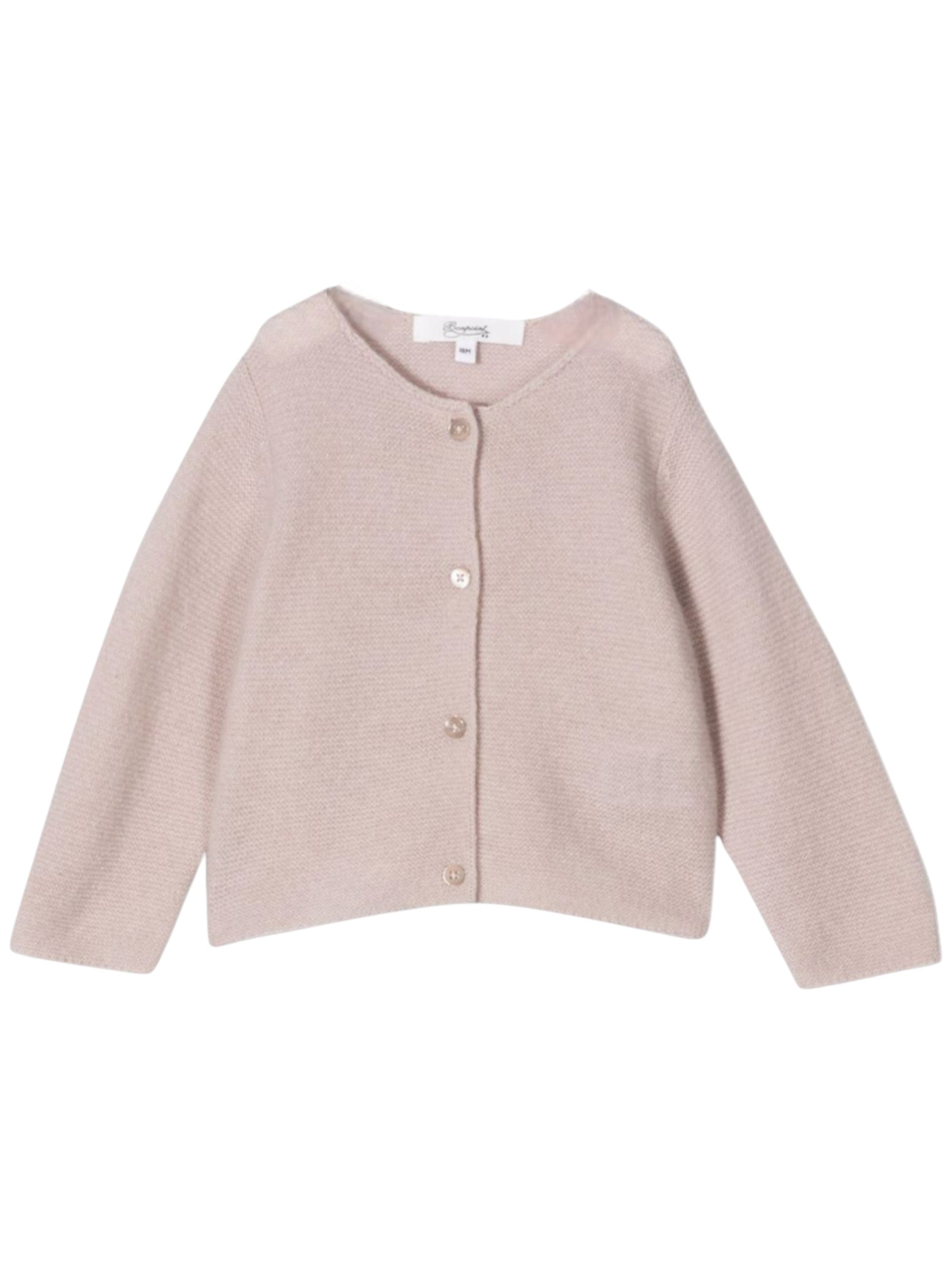 Cardigan per neonata Bonpoint beige con chiusura con bottoni PEBDA2620CA 009B BONPOINT KIDS 