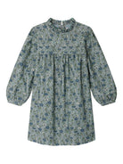 Abito per bambina Bonpoint blu a fiori con ruches W05GDRW00053 543B BONPOINT KIDS 
