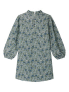 Abito per bambina Bonpoint blu a fiori con ruches W05GDRW00053 543B BONPOINT KIDS 