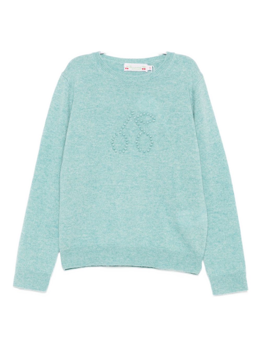 Maglione per bambina Bonpoint azzurro con logo ricamato W05GJUK00012 143 BONPOINT KIDS 