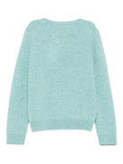 Maglione per bambina Bonpoint azzurro con logo ricamato W05GJUK00012 143 BONPOINT KIDS 