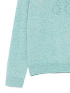 Maglione per bambina Bonpoint azzurro con logo ricamato W05GJUK00012 143 BONPOINT KIDS 
