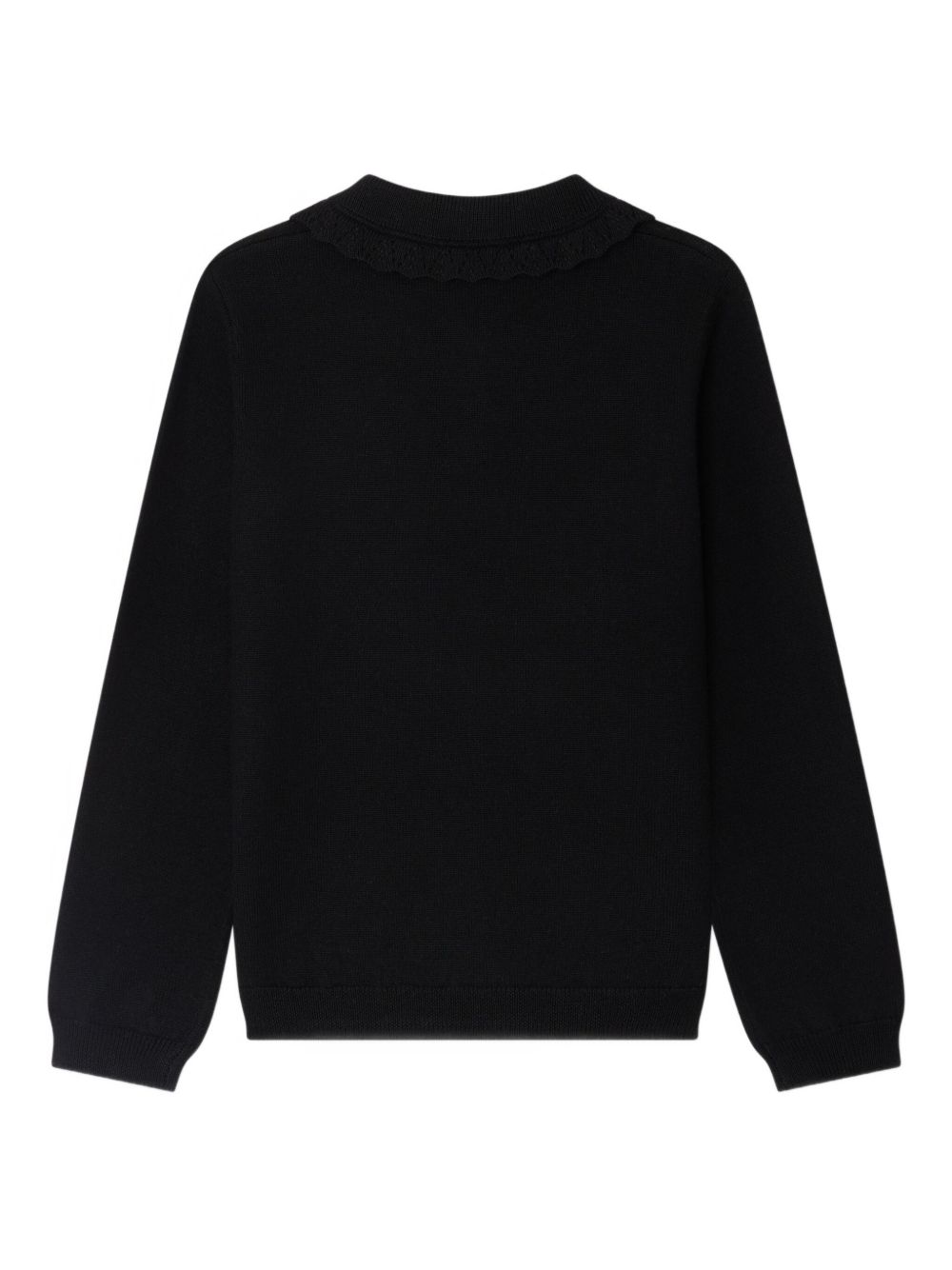 Maglione per bambina Bonpoint nero con colletto con ruches W05GJUK00017 099 BONPOINT KIDS 