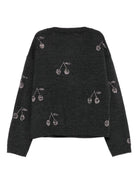 Maglione per bambina Bonpoint grigio con motivo ciliegie W05GJUK00021 194 BONPOINT KIDS 